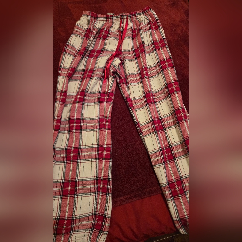 Croft & Barrow Red and White Plaid Pajama Pants